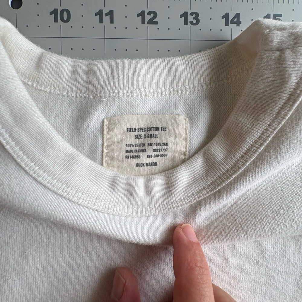 Buck Mason Field Spec Cotton White Tee XS